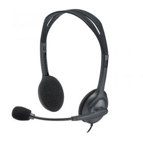 Logitech H111 Stereo on-ear headset, wired with microphone - Black and silver